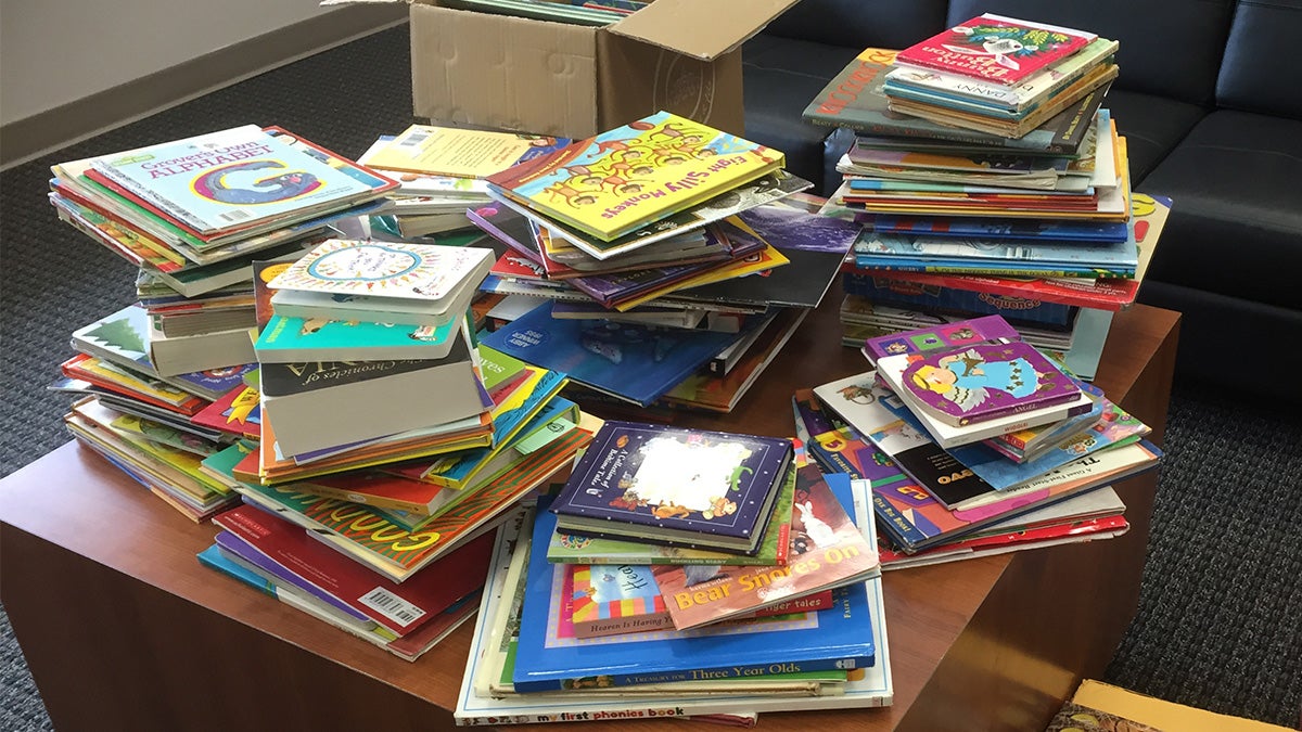  Hope Commission, an organization that helps incarcerated individuals return to society, received hundreds of books to donate to incarcerated parents and their children. (Zoe Read/WHYY) 