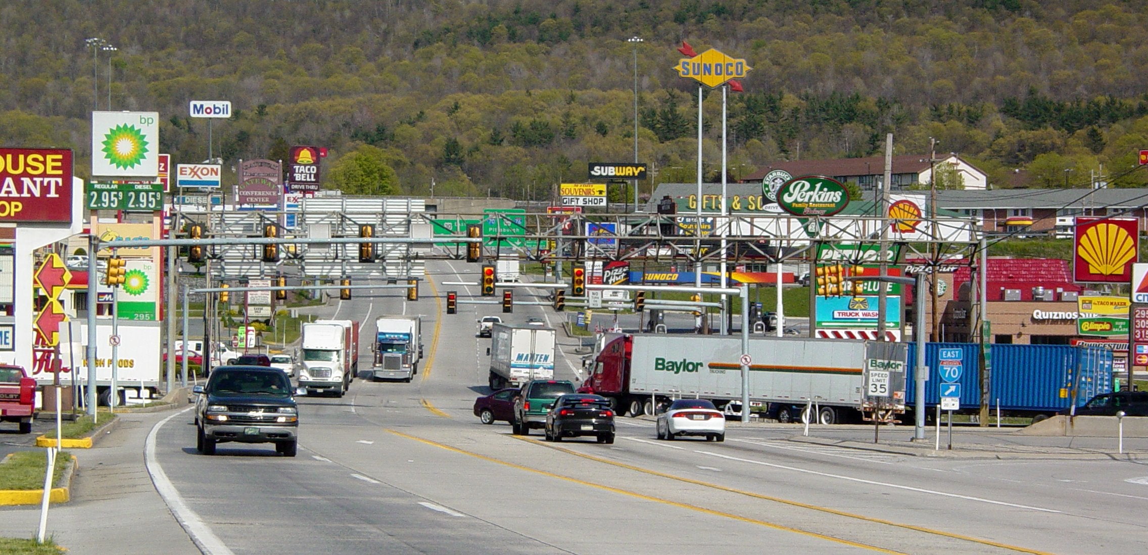  Breezewood is one of the original exits on the Pennsylvania Turnpike. It's known as the 