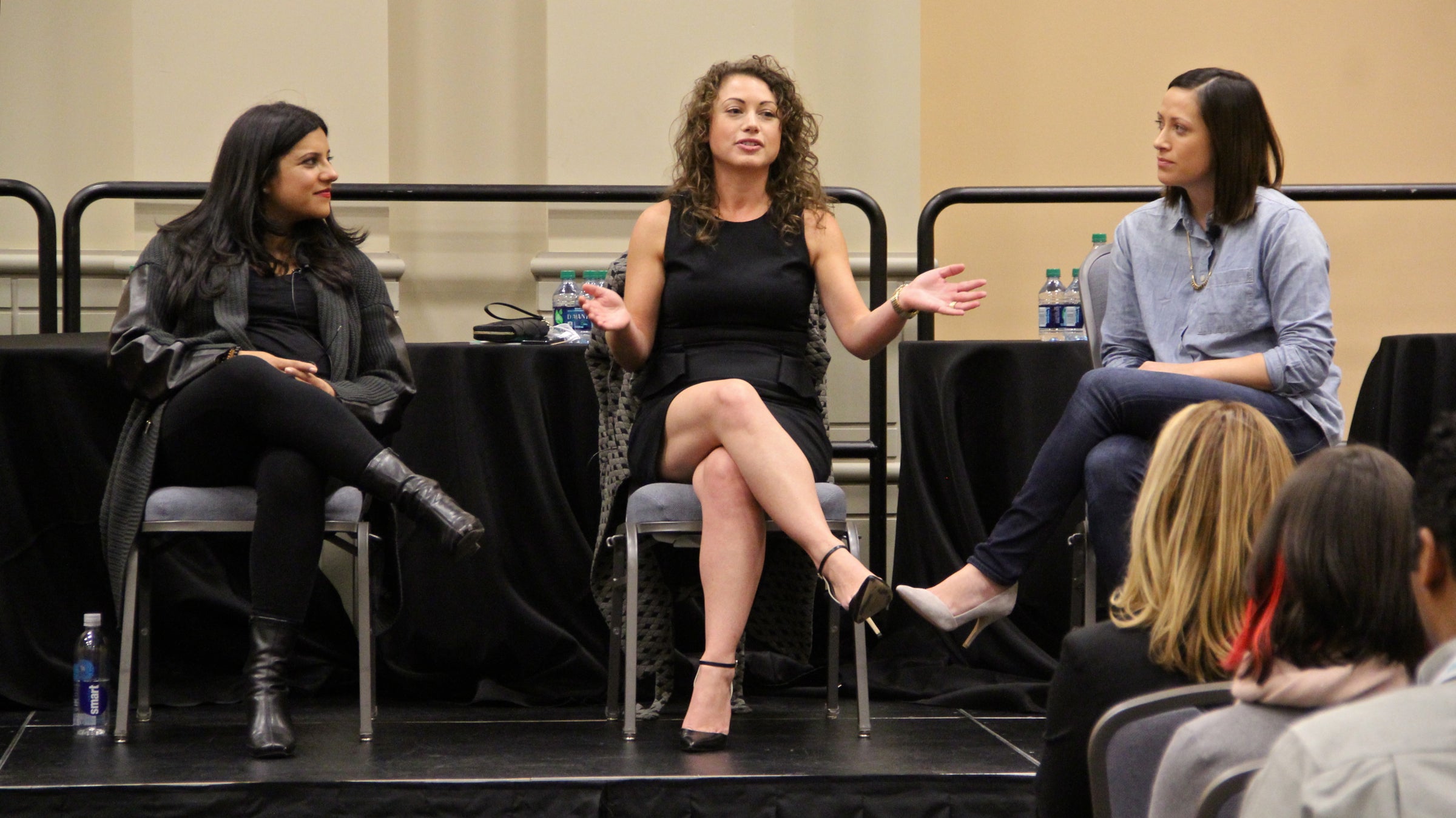 Panelists (from left) Reshma Saujani