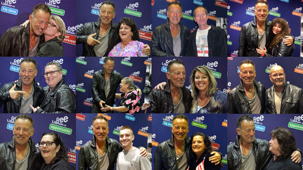 Bruce Springsteen appeared at the Central branch of the Free Library of Philadelphia where he met with 1