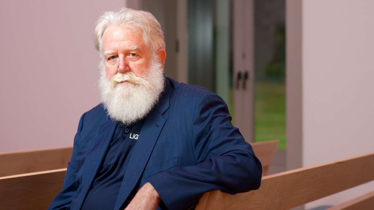  Artist James Turrell in the meeting room of the Chestnut Hill Friends Meeting House. (Bas Slabbers/for NewsWorks) 