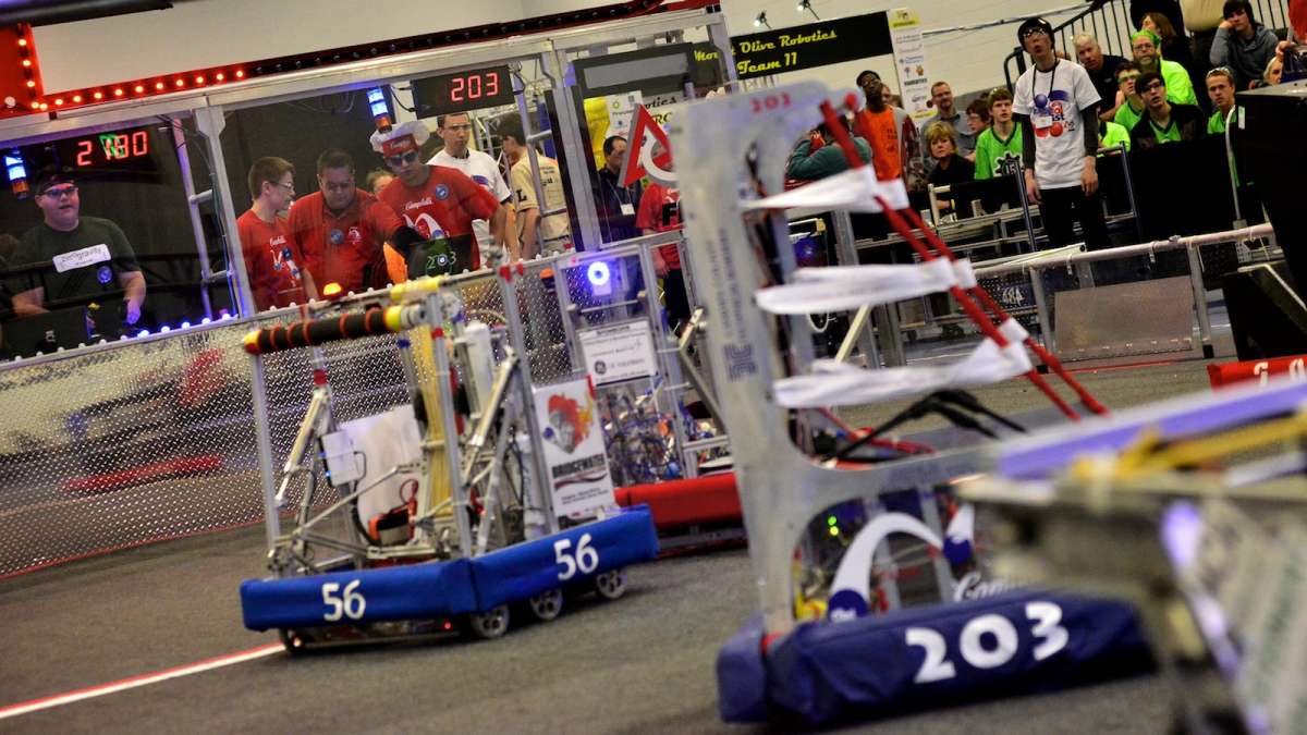  A scene from last year's FIRST Robotics Competition at SCH Academy in Chestnut Hill. (Bas Slabbers/for NewsWorks, file) 