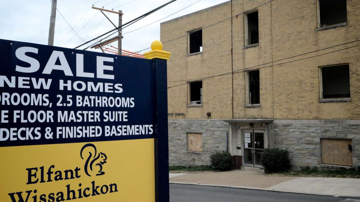  Developer Andy Mulson announced his proposal to build 10 single-family houses on land that once served as a parking lot for churchgoers at St. Lucy's Parish on Green Lane in Manayunk. (Bas Slabbers/for NewsWorks) 