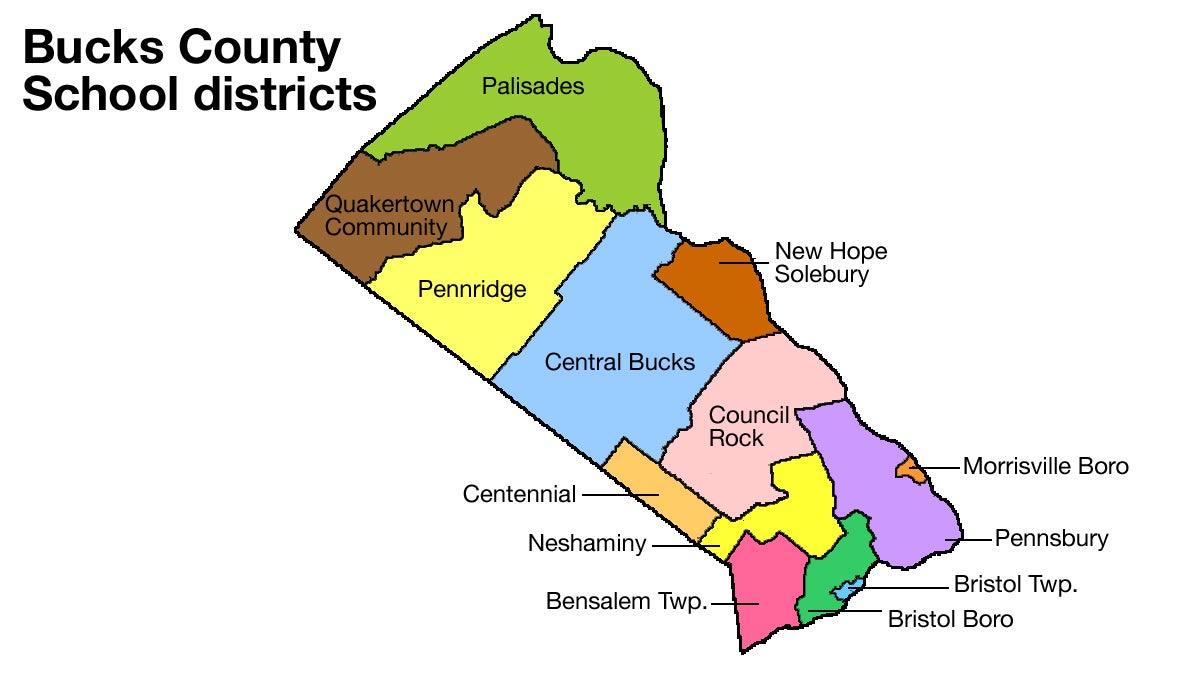 Bucks County school district borders (Eric Walter/WHYY) 