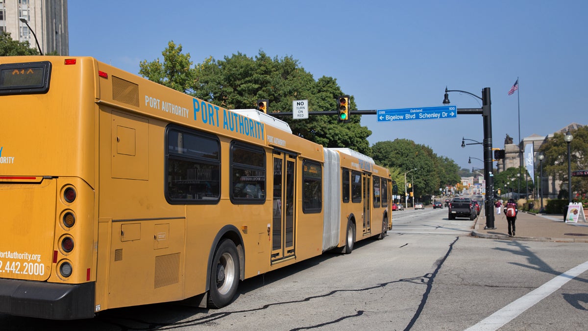  A Port Authority of Allegheny County bus in Pittsburgh. (Lindsay Lazarski/WHYY) 