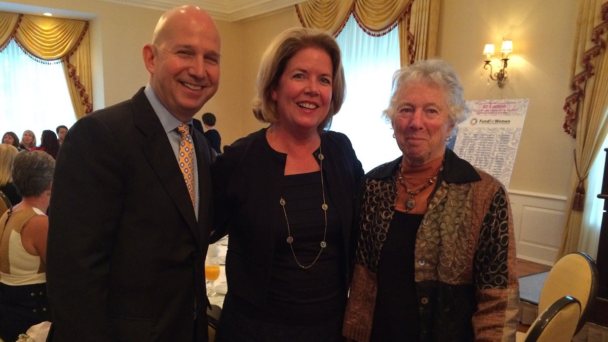  (From L) Gov. Jack Markell, First Lady Carla Markell and June Peterson. Carla Markell was awarded the Fund for Women's 2015 First Founders Award (Shirley Min/WHYY) 