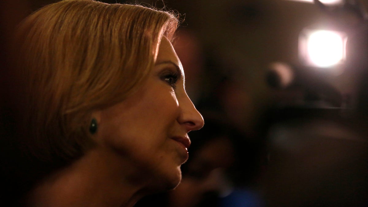  Carly Fiorina, former Chief Executive Officer of Hewlett-Packard speaks to the Restore America rally in Louisville, Ky., Wednesday, Oct. 29, 2014. (Timothy D. Easley/AP Photo) 