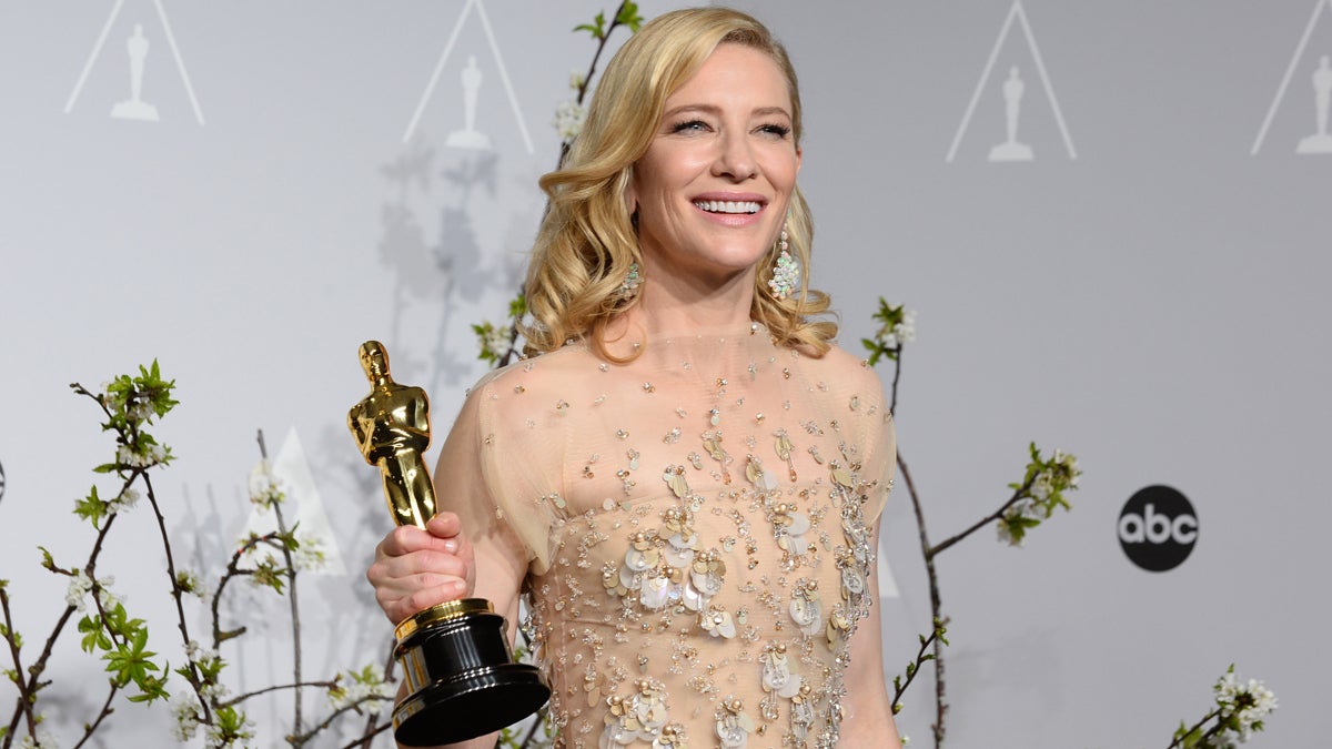  Cate Blanchett is shown with the award for best actress in a leading role for 