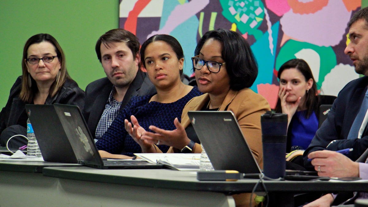 Representatives of KIPP charter schools make their case for another charter in Philadelphia. (Emma Lee/WHYY)