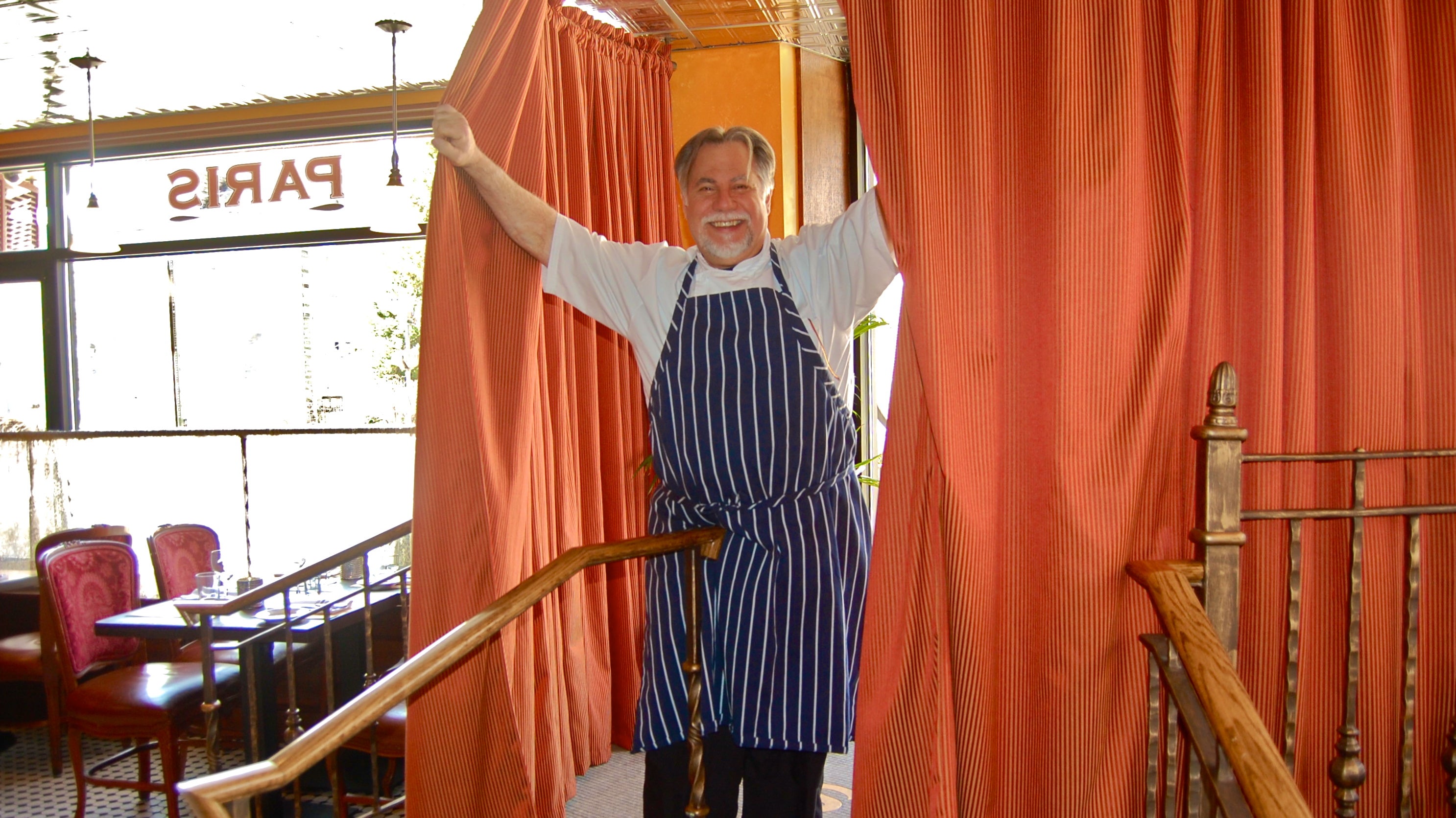  Chef Al Paris stands inside Chestnut Hill's Paris Bistro. (Emily Brooks/for NewsWorks) 