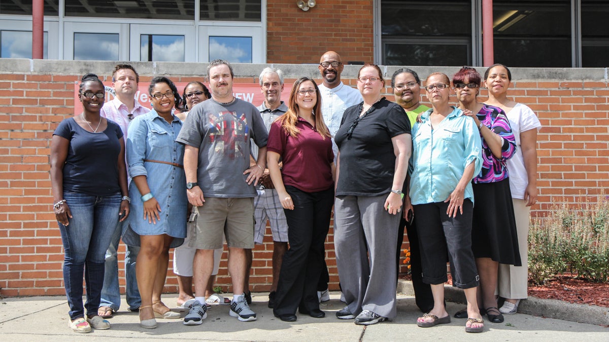  Chester Upland teachers at Science and Discovery High School in Chester, Pa. (Kimberly Paynter/WHYY) 