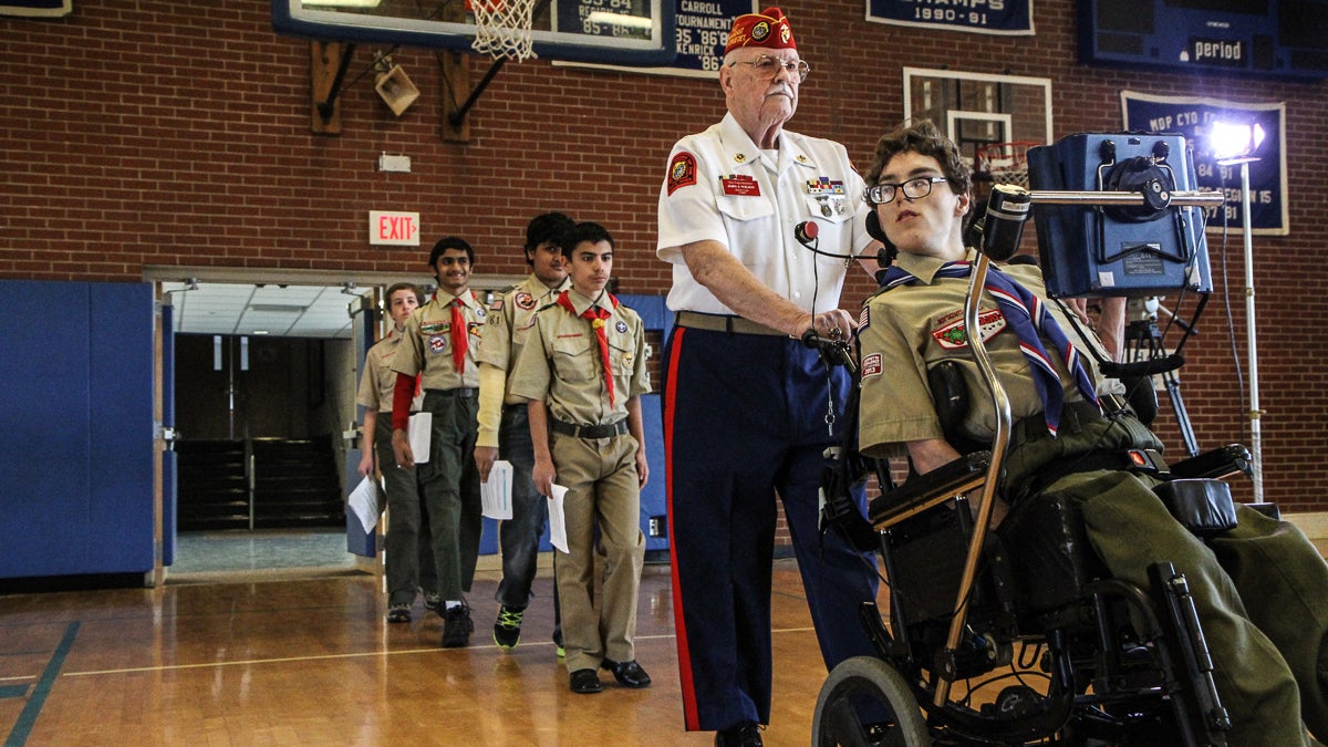 Christian Matcovish (right) became an Eagle Scout despite numerous hurdles. (WHYY)