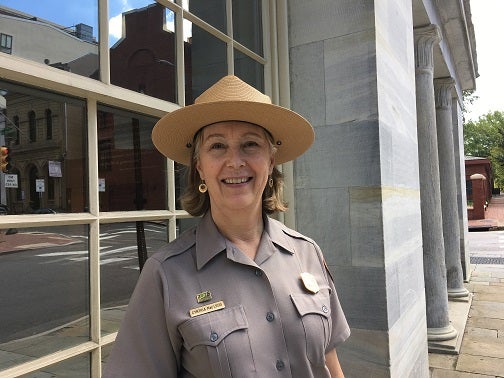 Cindy McLeod is the superintendent of the Independence National Historical Park in Philadelphia. The national parks celebrate their 100th anniversary today. (Credit Gina Gilliam/Natl. Park Service)