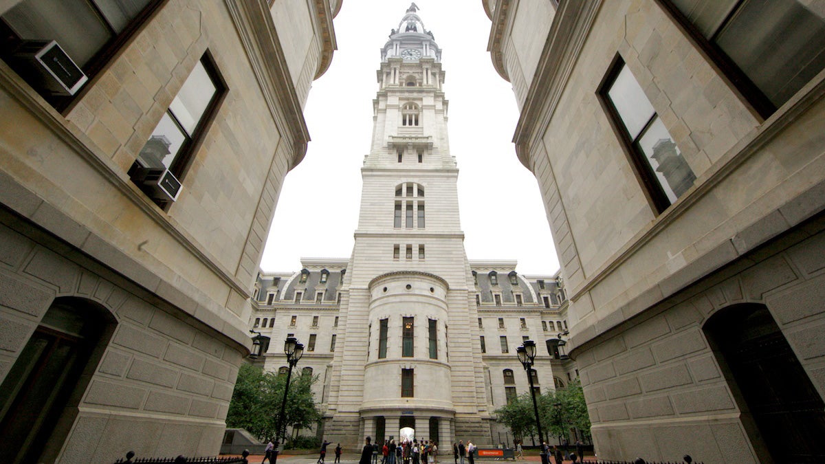 Philadelphia's City Hall as seen from within the courtyard (Nathaniel Hamilton for NewsWorks)