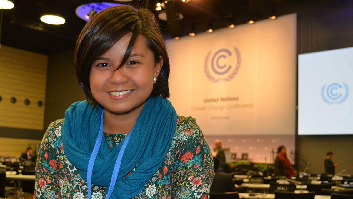 Renee Karunungan at the UN climate change negotiations in Bonn