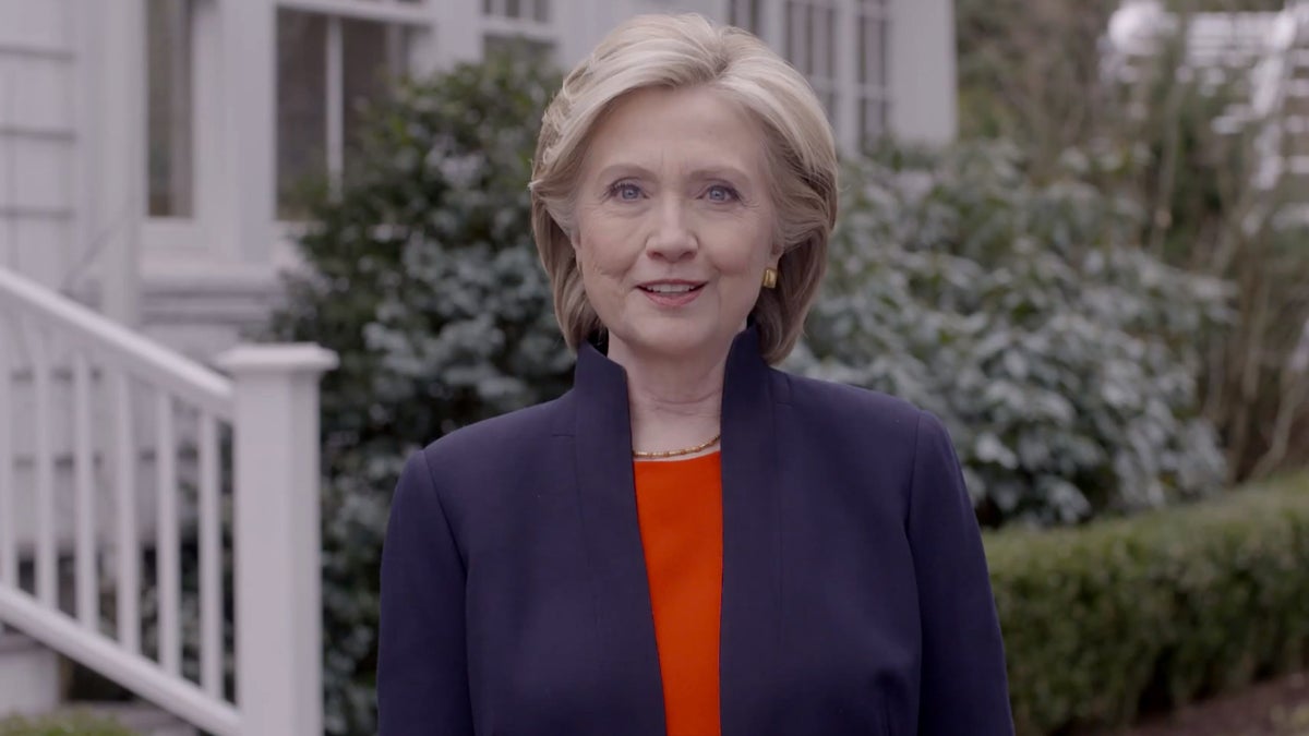  In this image taken from video posted to hillaryclinton.com on Sunday, April 12, 2015, Hillary Rodham Clinton announces her campaign for president. (Hillary For America via AP) 