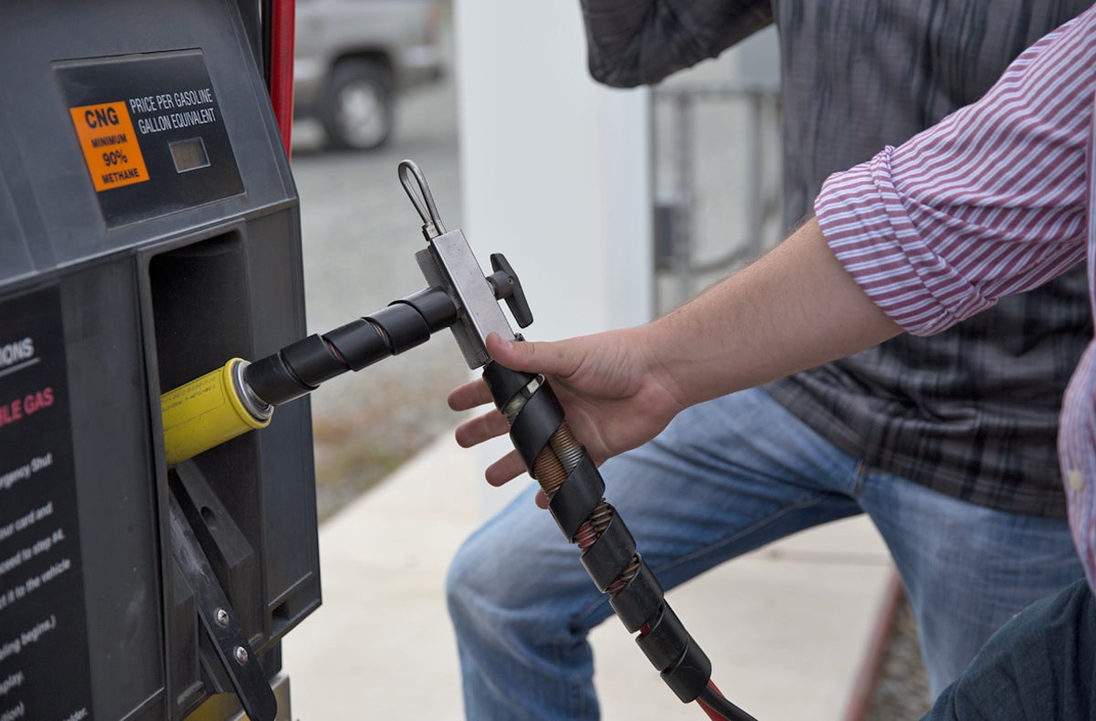  A compressed natural gas pump in Pennsylvania (Lindsay Lazarski/WHYY) 