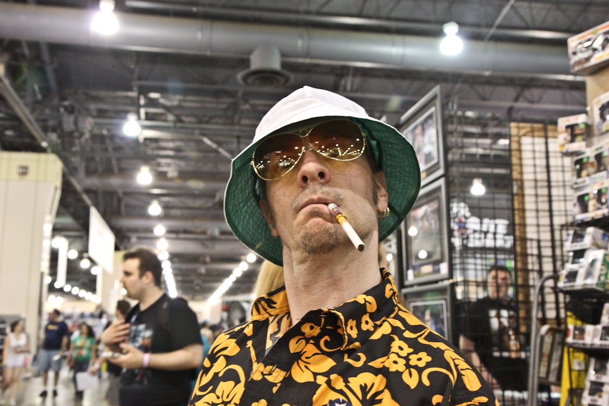  Jeff Krug dresses as Raoul Duke from the 'Fear and Loathing in Las Vegas' movie. 'Hunter S. Thompson is a hero to anyone who drinks,' he said. (Kimberly Paynter/WHYY) 