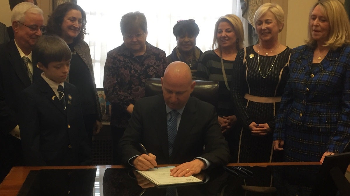  Gov. Jack Markell signed legislation Wednesday making Delaware a more business friendly state. (Zoe Read/WHYY) 