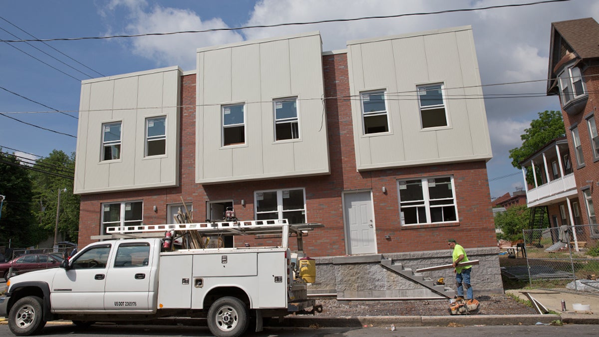  New construction in the South Allison Hills neighborhood in Harrisburg, Pa. Pennsylvania has a unique law that slows — and even stops — changes to the state building code.  (Lindsay Lazarski/WHYY) 