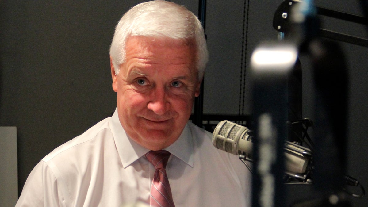 Governor Tom Corbett during an interview at the WHYY studio (Emma Lee/WHYY)