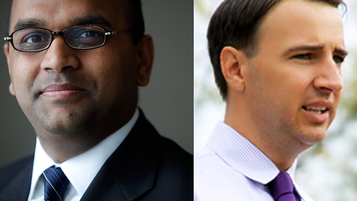 Manan Trivedi (left) and Ryan Costello are running for Congress in Pennsylvania's 6th Congressional District. (Matt Rourke/AP Photo and ryancostelloforcongress.com)