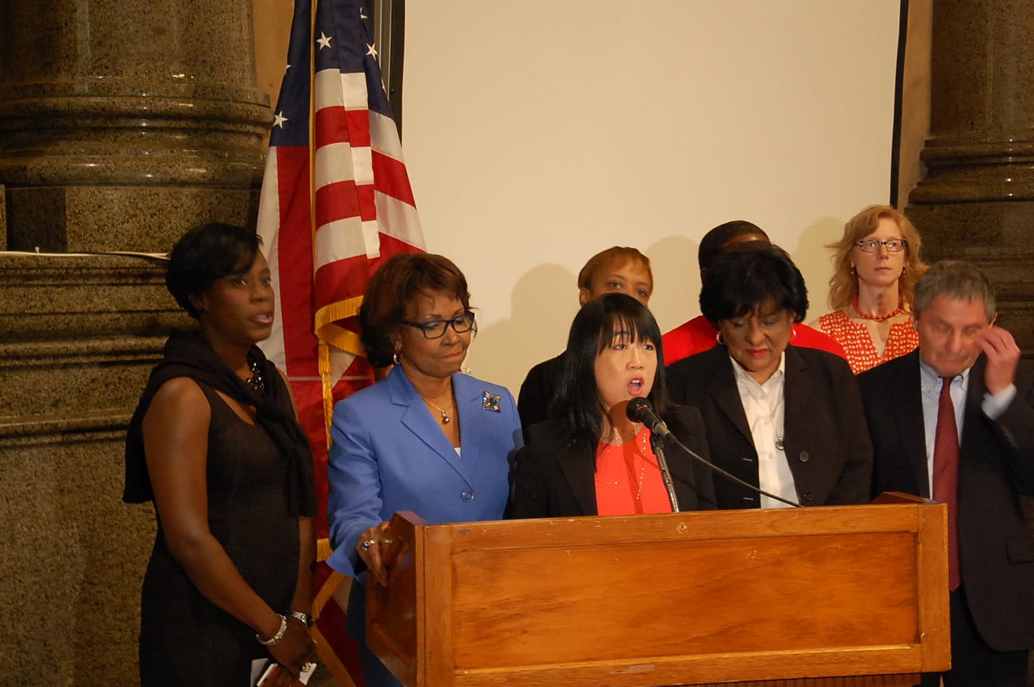 City Council members discuss their bills to ensure Philadelphia water is free of contaminants.(Tom MacDonald/WHYY)