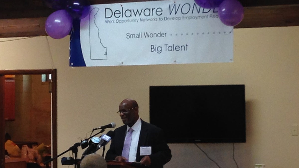  Rev. Terrence Keeling discusses the Delaware WONDER program at his church, Central Baptist in Wilmington. (Mark Eichmann/WHYY) 