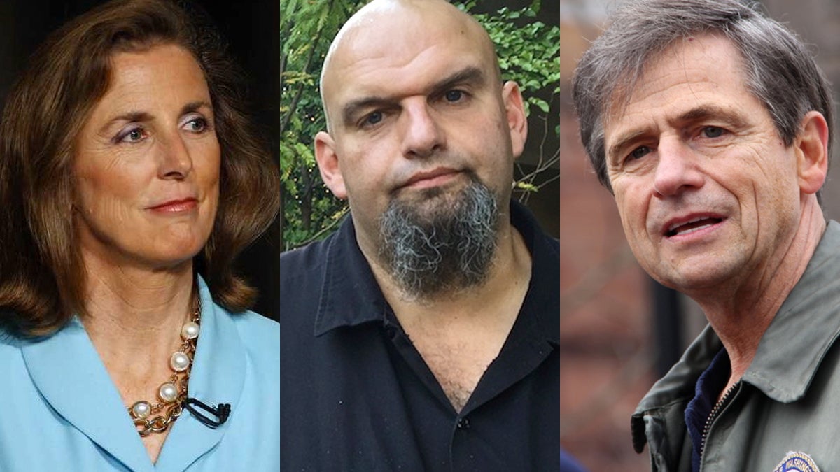  Democratic candidates for U.S. Senate (from left) Katie McGinty, John Fetterman and Joe Sestak. (File photos) 