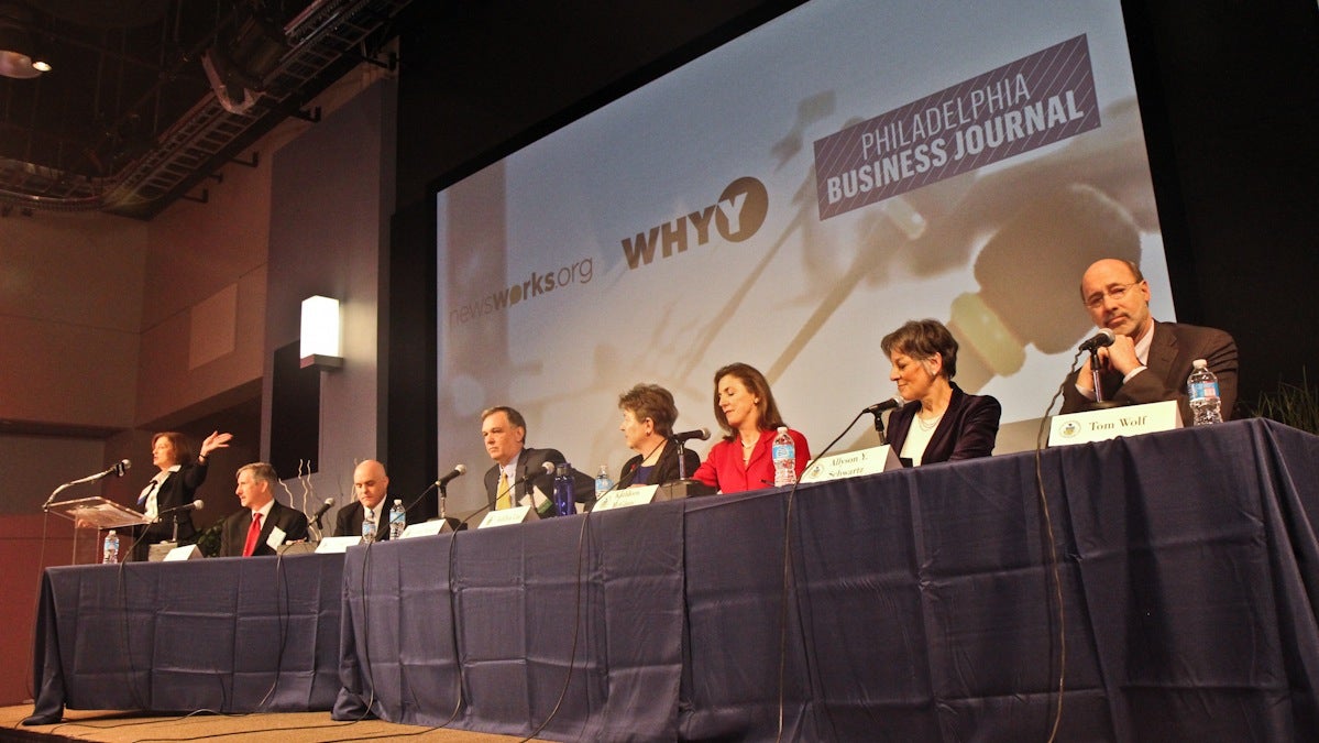  WHYY and Philadelphia Business Journal host a conversation with the 2014 Pa. Gubernatorial candidates about jobs, innovation and economic development. (Kimberly Paynter/WHYY) 