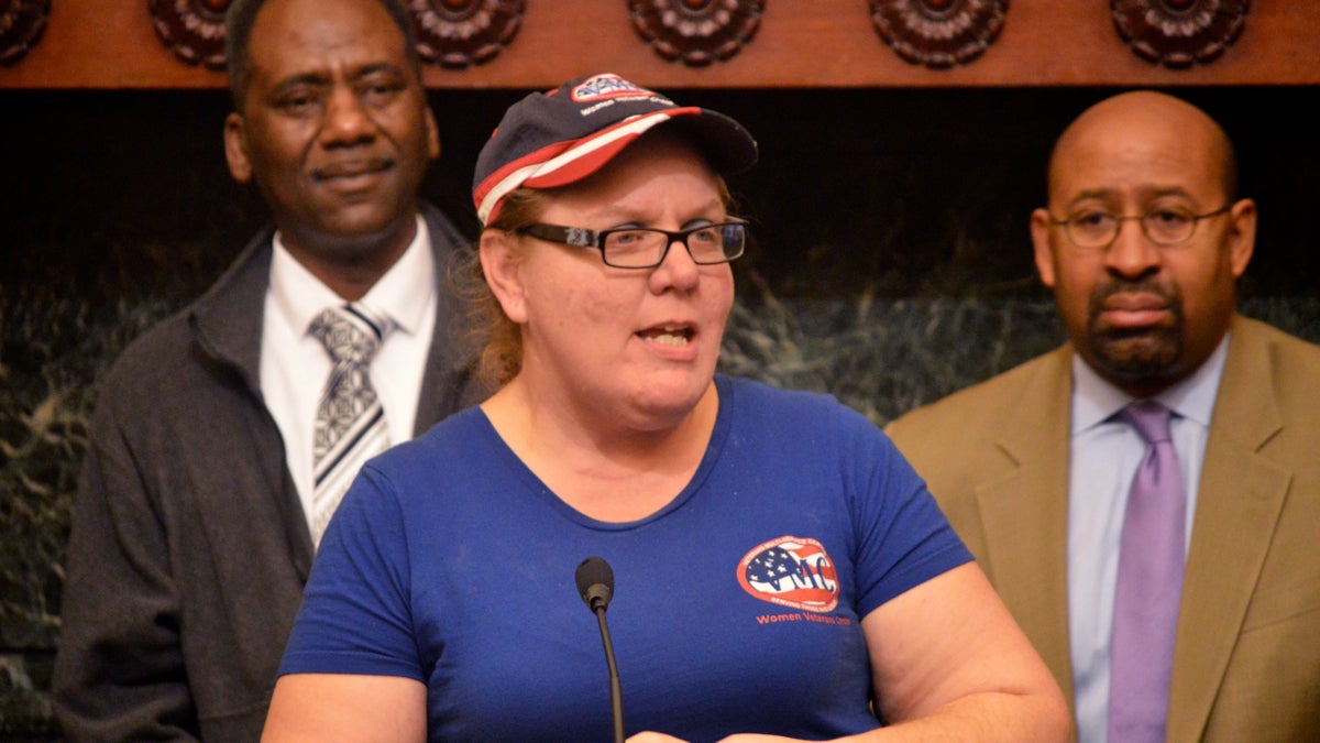  Deborah Devine, who has been in and out of the shelter system for more than 10 years,is among 1,390 Philadelphia veterans who have found permanent housing. (Tom MacDonald/WHYY) 
