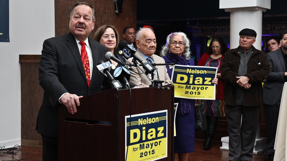  Nelson Diaz launched his Philadelphia mayoral campaign on Thursday. (Kimberly Paynter/WHYY) 