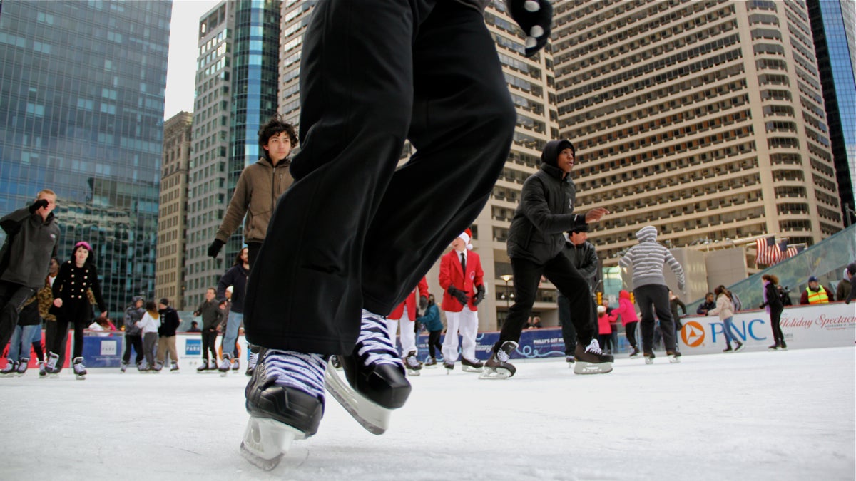  The ice-skating rink at Dilworth Park in Center City will be open seven days a week through Feb. 22. (Emma Lee/WHYY) 