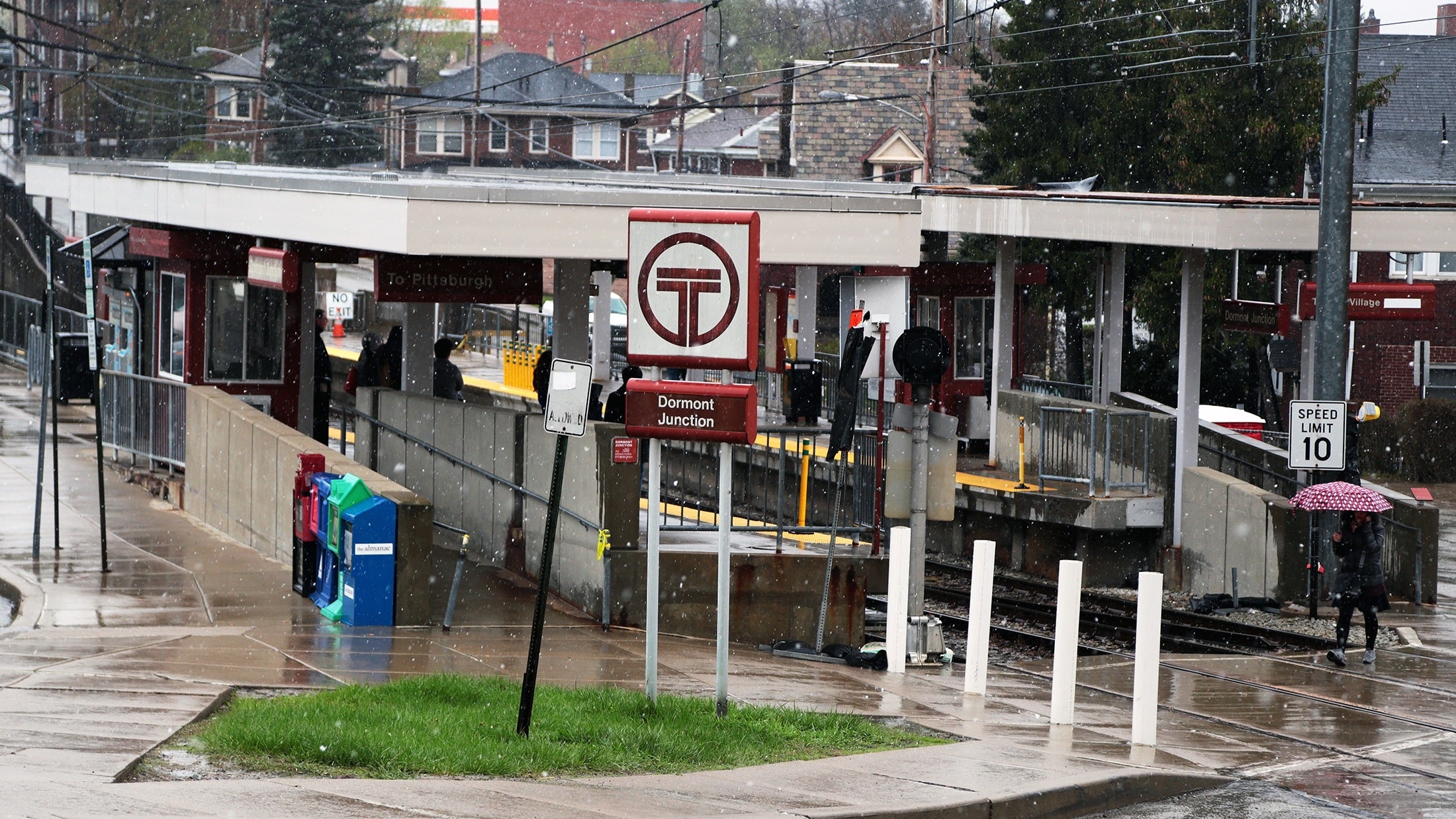  The light rail station in the Pittsburgh suburb of Dormont, one of the 13 TRID study locations (Ryan Loew/WESA) 