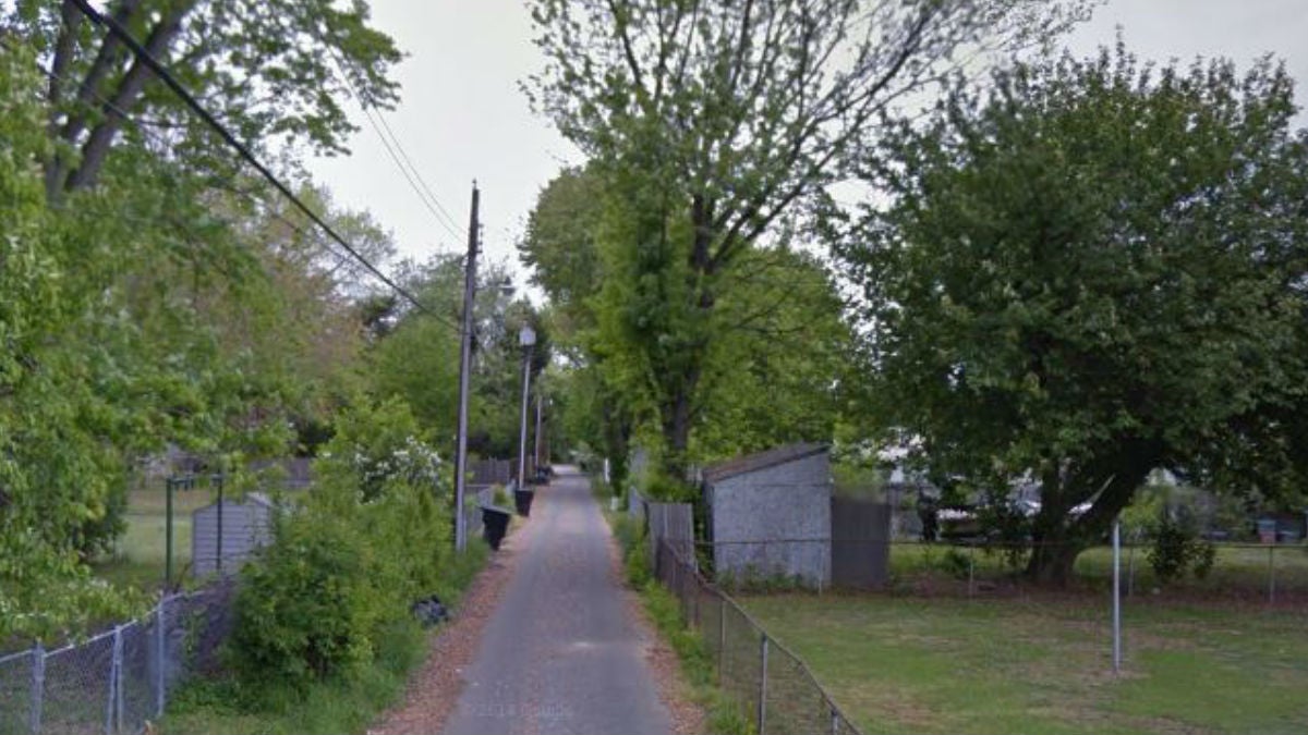 Dover Police are investigating the death of a man found shot in this alley between Mitscher and Spruance Roads Thursday night. (Image via Google Maps)