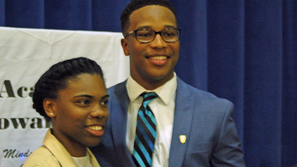 Chester Upland School District seniors and Gates Millennium Scholars Autumn Bey and Edward Nelson Jr. were among 1