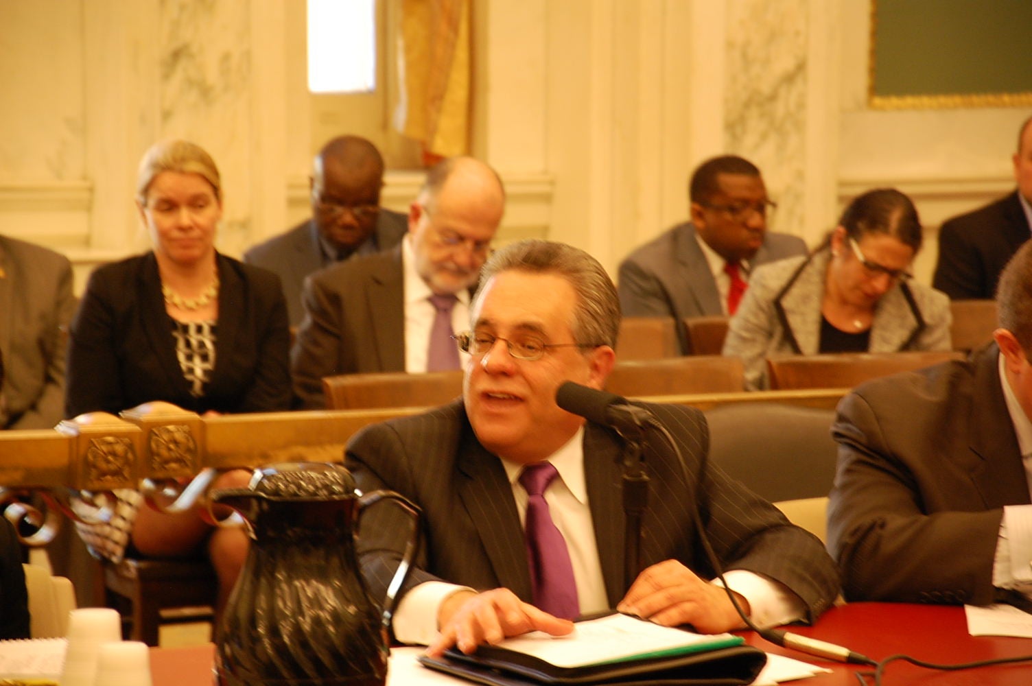 Philadelphia Licenses and Inspections Commissioner David Perri testifies Tuesday before City Council. (Tom MacDonald/WHYY)
