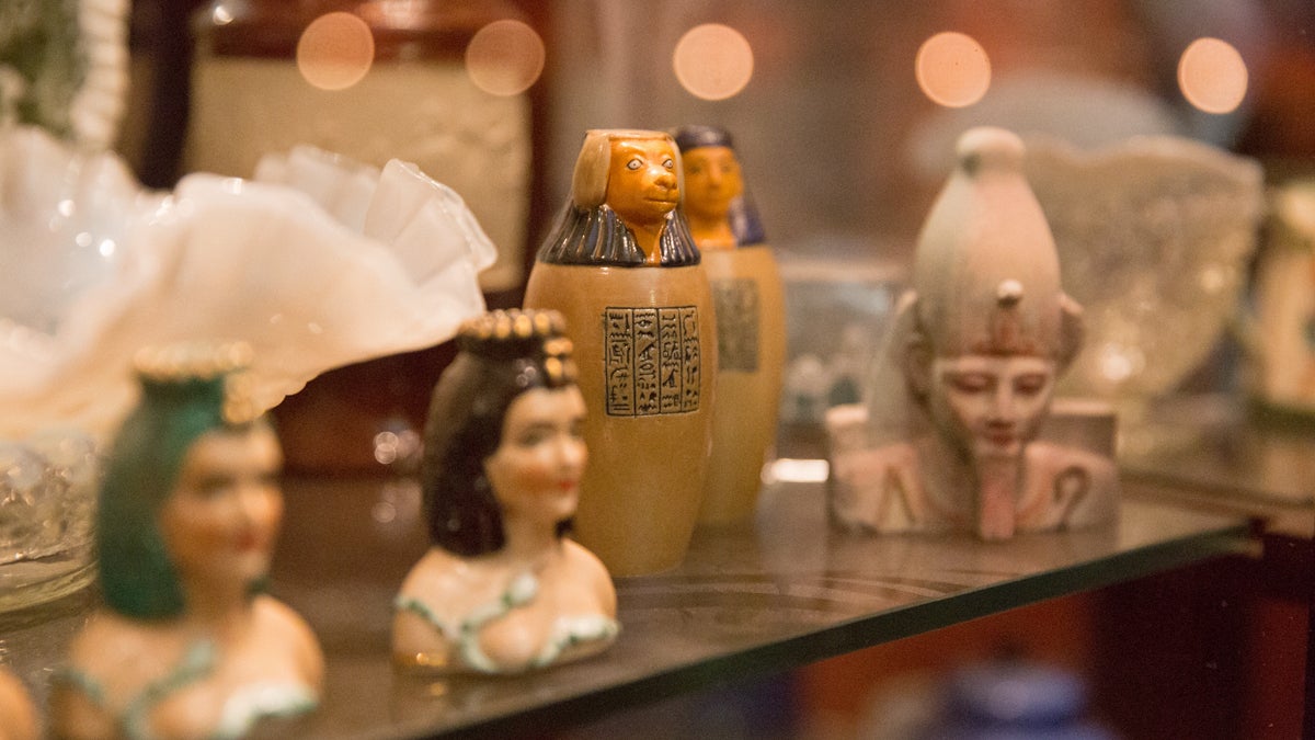  Assistant curators in the Egyptian section of the Penn Museum, Josef and Jennifer Wegner have acquired their own collection of all things Egypt in their West Philadelphia home. (Lindsay Lazarski/WHYY) 