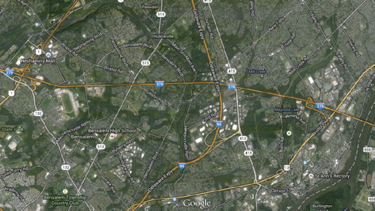  Construction is set to begin connecting I-95 and the Pennsylvania Turnpike (Electronic image via Google Maps) 