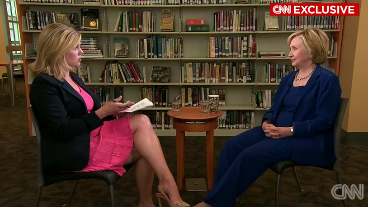  CNN's Brianna Keilar interviews Hillary Clinton in her first national interview of the 2016 race in Iowa City, Iowa, according to CNN. (Electronic image via cnn.com) 