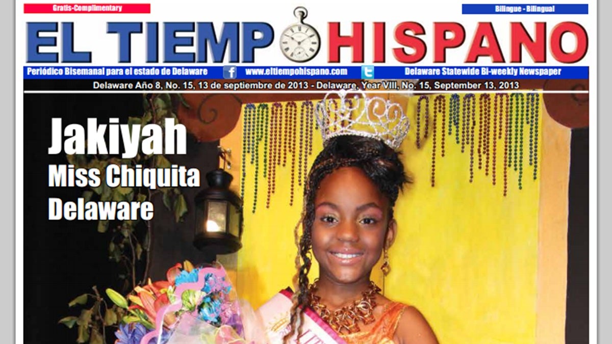  The original pageant winner was featured on the cover of El Tiempo Hispano earlier this month. 