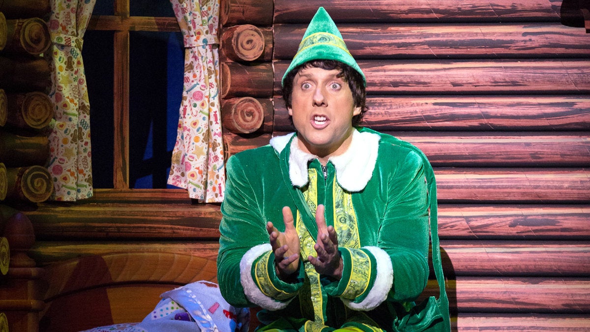 Christopher Sutton as Buddy the Elf in  Walnut Street Theatre's holiday production of 