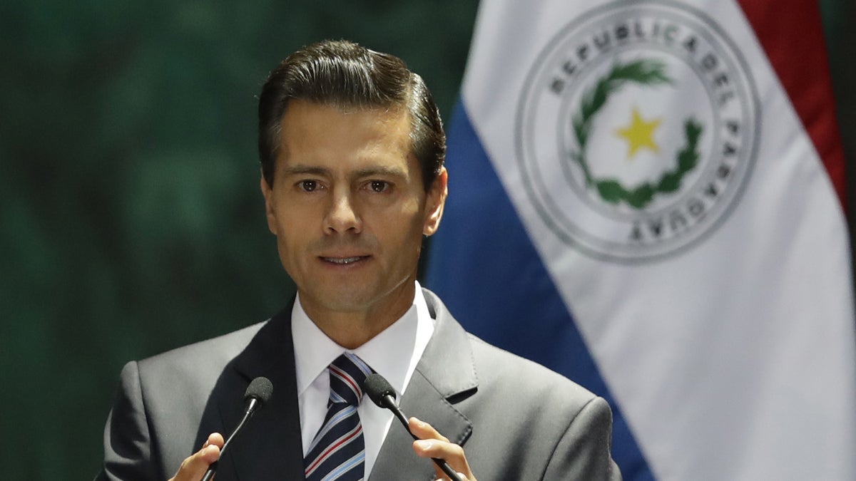 Mexican President Enrique Pena Nieto is shown in Mexico City on Friday