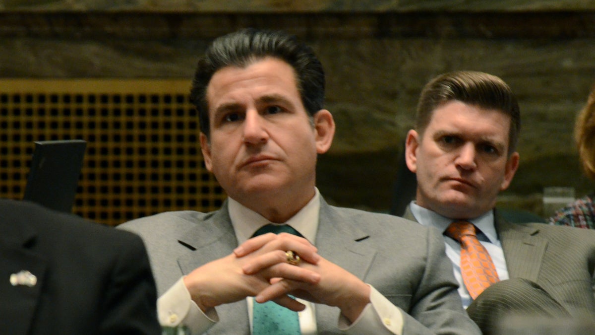Pennsylvania state Sen. Larry Farnese is shown at left at the capitol in Harrisburg in February 2016. (AP Photo/Marc Levy