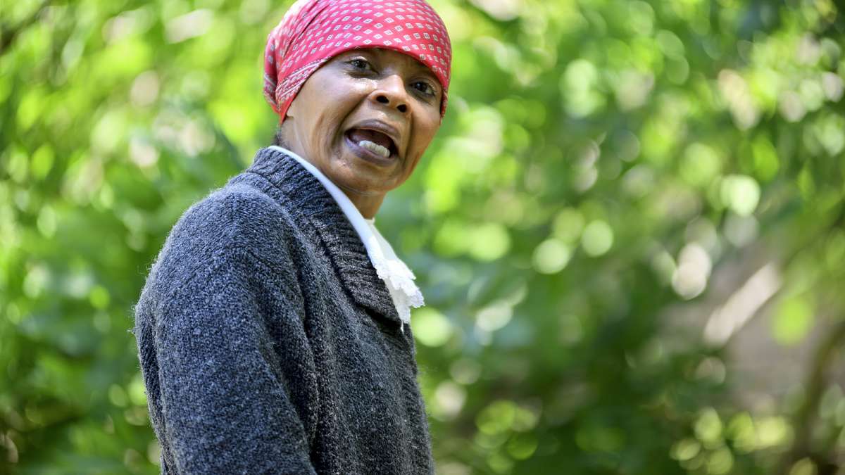 In the garden at Johnson House Millicent Sparks brings history to life in her role as Harriet Tubman.