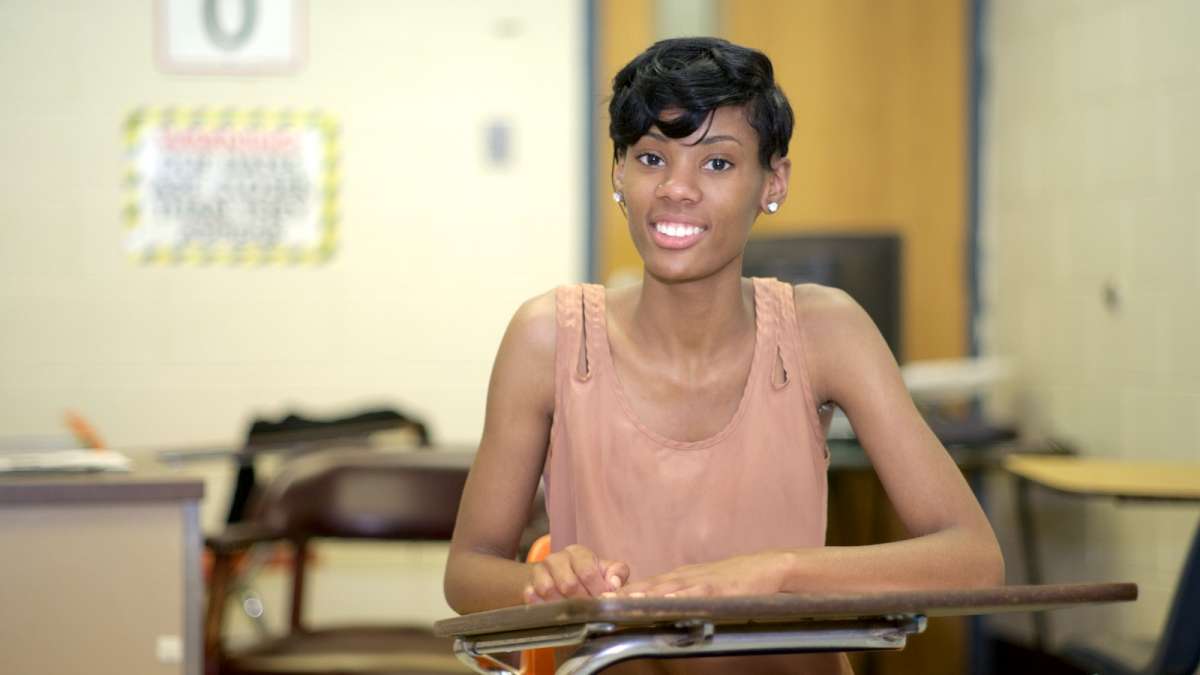  After attending Germantown High School for the first three years of high school, Pametra Gee completed her senior year at MLK High School in West Oak Lane after GHS was closed last year. (Bas Slabbers/for NewsWorks) 