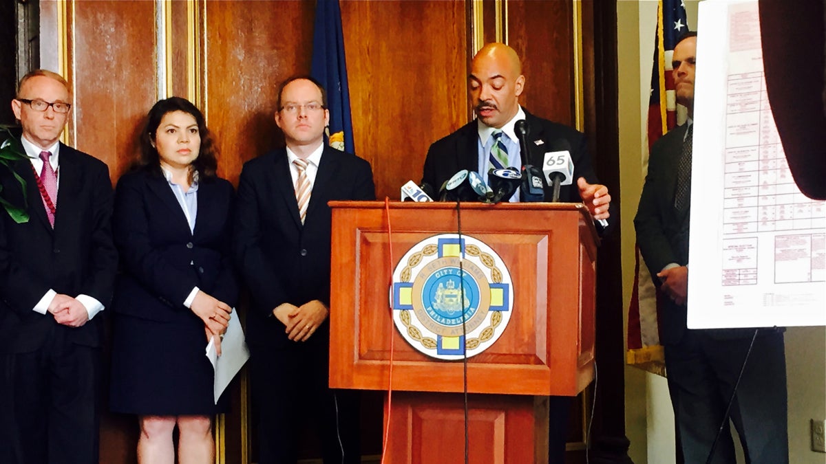  Philadelphia District Attorney Seth Williams announces voting fraud charges agianst four elected officials in the 2014 general election. (Bobby Allyn/WHYY) 