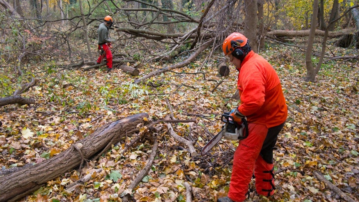  Here's a shot of members of the Friends of Wissahickon preparing for Saturday's cleanup. Check back this week for a full look at the effort. (Courtesy of the Friends of the Wissahickon) 