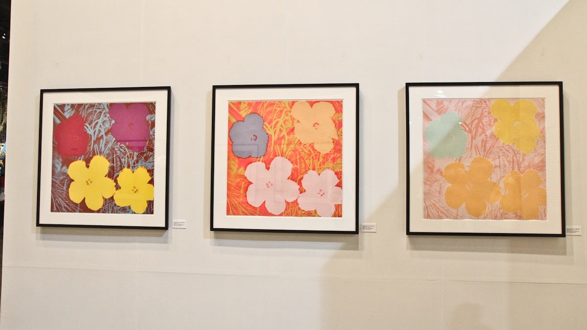 Bank of America donated several Andy Warhol prints to the 2014 Philadelphia Flower Show. (Kimberly Paynter/WHYY) 