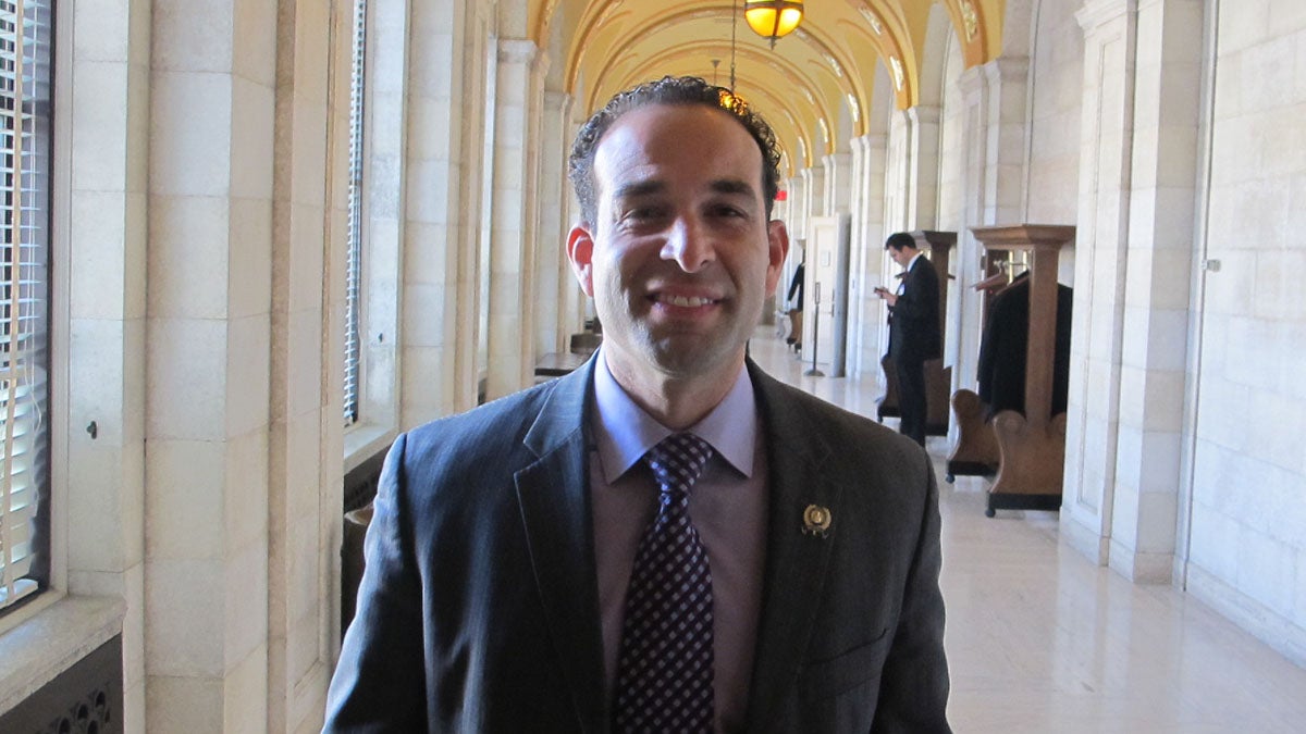  Assemblyman Carmelo Garcia, D-Hudson, is urging passage of a measure to prevent fraudulent caller ID. (Phil Gregory/WHYY) 